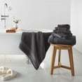 thumbnail image 5 of WelHome 100% HYGROCOTTON® 6-Piece Solid Soft Towel Set, Quiet Shade, 600 GSM, 2 Large Bath Towels 30" x 56", 2 Hand Towels, 2 Washcloths, Absorbent & Plush Bathroom Towels, 5 of 11