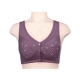 thumbnail image 2 of Yuanlong Daisy Bras For Older Women Front Closure Back Smoothing Non Underwire Wide Straps Full Coverage Support Casual Bra, 2 of 6