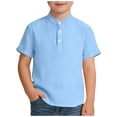 thumbnail image 1 of Camisa de Cuello Redondo de Manga Corta para Niños en Algodón, 1 of 9