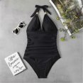 thumbnail image 2 of Women One-piece Halter Swimwear Padded Bikini Swimsuit, 2 of 4