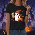thumbnail image 6 of TOWED22 Halloween Teacher Shirts for Women Cute Pumpkin Ghost with Coffee Graphic T-Shirt Casual Fall Teacher Tee Tops(Black,S), 6 of 7