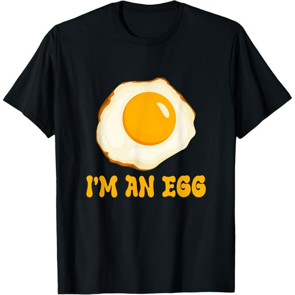 I'm An Egg Costume Funny Halloween Present Fried Egg Costume T-ShirtMen and women, Black T-shirt, size: Extra large S-4XL
