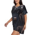 thumbnail image 2 of Goofa Majestic Black Yak for Womens Cotton 2 Piece Pajamas Set Classic Short Sleeve Pjs Set Soft Button Down Sleepwear Loungewear-3X-Large, 2 of 7