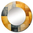 thumbnail image 3 of DESIGN ART Designart "Topaz Tessellation" Abstract Shapes Living Room Mirror - Yellow Modern Large Round Mirror 23x23 - Disc of 23 Inch, 3 of 7