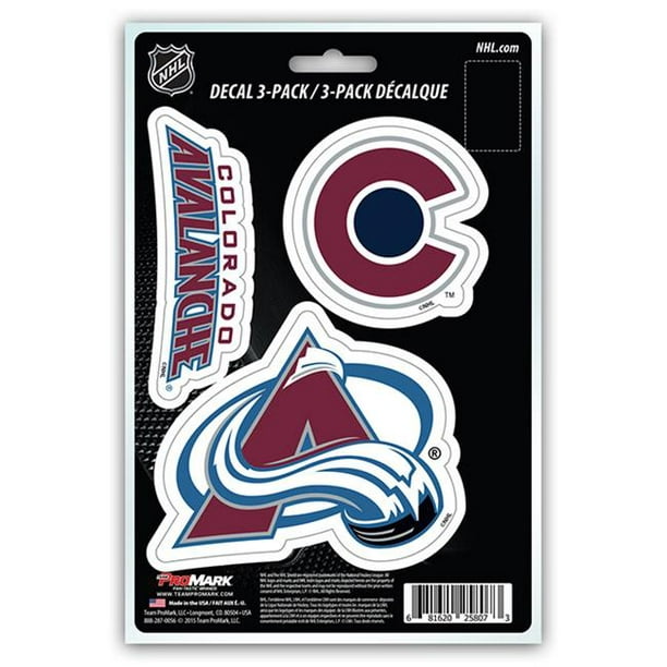 Pro Mark DST3NH07 Colorado Avalanche Decal - Pack de 3