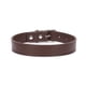 thumbnail image 1 of Collar de perro de cuero enrollado para mascotas pequeñas - Anillo en D de acero duradero y hebilla de metal - Accesorio brillante y cómodoBrownM, 1 of 3