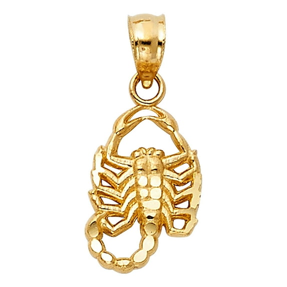 Solid 14k Yellow Gold Scorpion Pendant 13mm X 9mm