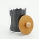 thumbnail image 3 of 1 Pc Tapa redonda de bola Cubierta Acrílica de Madera de Bambú Tarro de Bastones de Algodón Color Madera Claro, 3 of 6