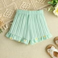 thumbnail image 4 of Girls' Autumn Summer Style Short Pants Sports Flowers Prints Elastic Children's 2PC Shorts Set, 4 of 9