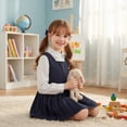 thumbnail image 6 of Likimi Children Girls Outfit Set Long Sleeve Solid Color Lapel Tops With Pleated Skirts Fashionable Clothes Set Size 7-8 Years, 6 of 7