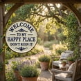 thumbnail image 6 of Vintage Round Metal Sign – “Welcome to My Happy Place Don't Ruin It” Garden Wall Decor, High Definition Print Sign for Cabin Cottage Lake House Rustic Getaway Decor, 6 of 11