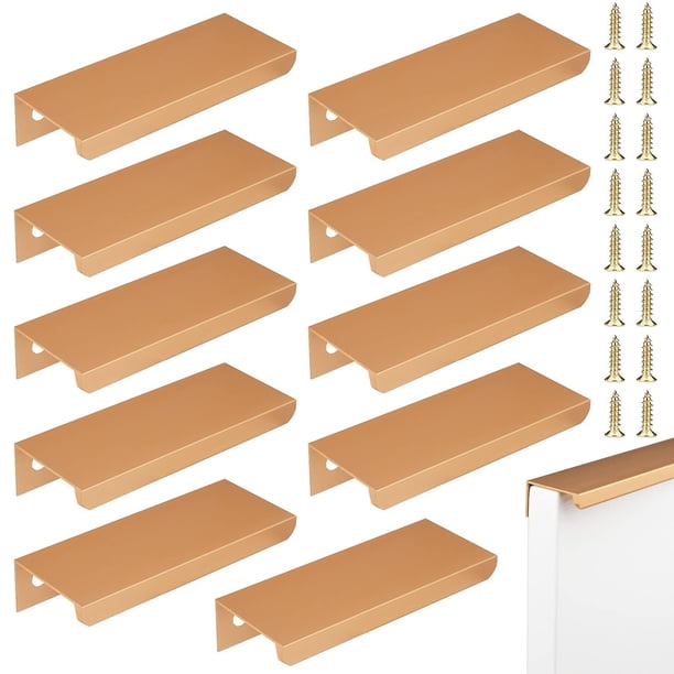 10 piezas tirador oculto WEIHJMXG tirador de gabinete 80 mm oro rosa aluminio