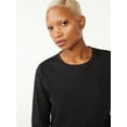 thumbnail image 3 of Free Assembly Women's Crewneck T-Shirt with Long Sleeves, Sizes XS-XXXL, 3 of 5