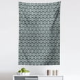 thumbnail image 1 of Fleur De Lis Tapestry, Abstract Dotted Rectangles with Floral Pattern Polka Dots with Vintage Motifs, Fabric Wall Hanging Decor for Bedroom Living Room Dorm, 5 Sizes, Sage Green, by Ambesonne, 1 of 1