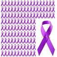 thumbnail image 1 of Purple Awareness Ribbon, 300 Pcs Reusable Purple Recognition Ribbon Pins, Domestic Violence Illness Awareness Purple Lapel Pins, Show Your Support and Care, 1 of 6