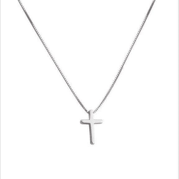 Jeanewpole1 Cross Necklace Simple temperament 925 silver 18"