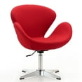 thumbnail image 1 of Manhattan Comfort Raspberry Red and Polished Chrome Wool Blend Adjustable Swivel Chair, 1 of 3