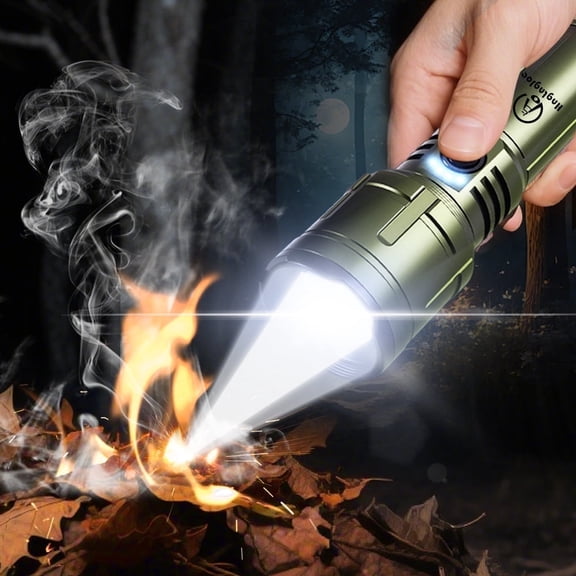 light fire in wild 100000 High Lumens ignition Flashlights,Usb Rechargeable Powerful Waterproof Super Very Bright Lighting,Aluminum alloy