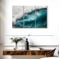 thumbnail image 3 of Elephant Stock Mammoth Wave Wall Art - Horizontal Multi Panel Canvas - Living Room Wall Decor - Beach Multi Panel - Turquoise And Teal Decor - 38" x 24", 3 of 8