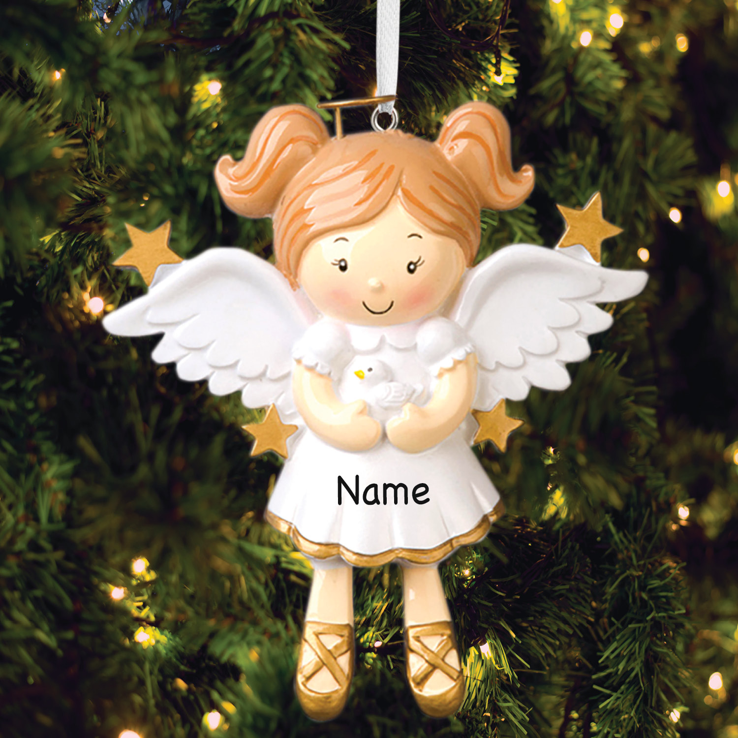 Personalized Angel (Girl) Christmas Tree Ornament - Main Image