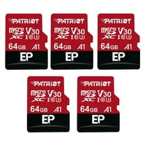 Patriot EP Series 64GB Micro SDXC V30 A1 UHS-I U3 4K UHD Memory Card 5 Pack - PEF64GEP31MCX5