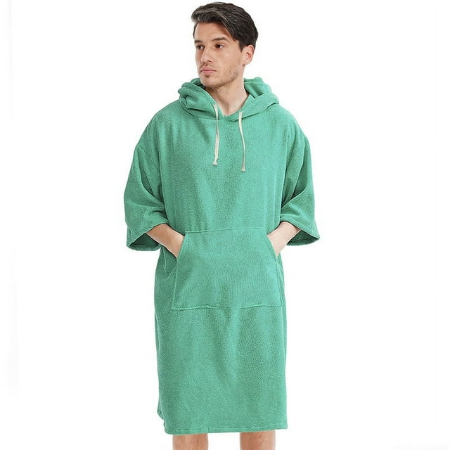Capa con capucha de fibra engrosada, toalla de baño, capa para nadar, hacer surf en la playa, bata de baño para hombres y mujeres