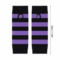 thumbnail image 3 of Unique Bargains 1 Pair Fingerless Gloves Stripes Style Knit Gloves Black, Light Purple, 3 of 5