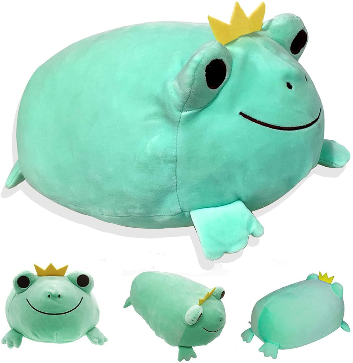 ROCHEMON Cute Frog Plush Stuffed Animal,Soft Frog Plushie Hugging Pillow Frog Plushie Toy Gift for Kids Toddlers Grils Boys Children Green Frog 14 inch 
