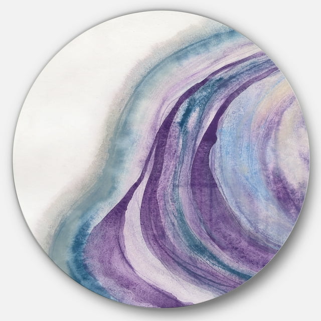 Designart 'Watercolor Geode II' Geometric Metal Circle Wall Art
