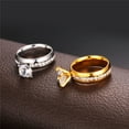 thumbnail image 5 of [Clearance]Promise Ring White Cubic Zirconia Diamond Eternity Engagement Stainless Steel Jewelry for Women 5mm, 5 of 6