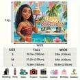 thumbnail image 4 of Moana birthday banner, indoor/outdoor use, photo booth background, home decoration, party banner decoration - Birthday party decoration/Tropical beach theme, birthday party decoration, 4 of 5