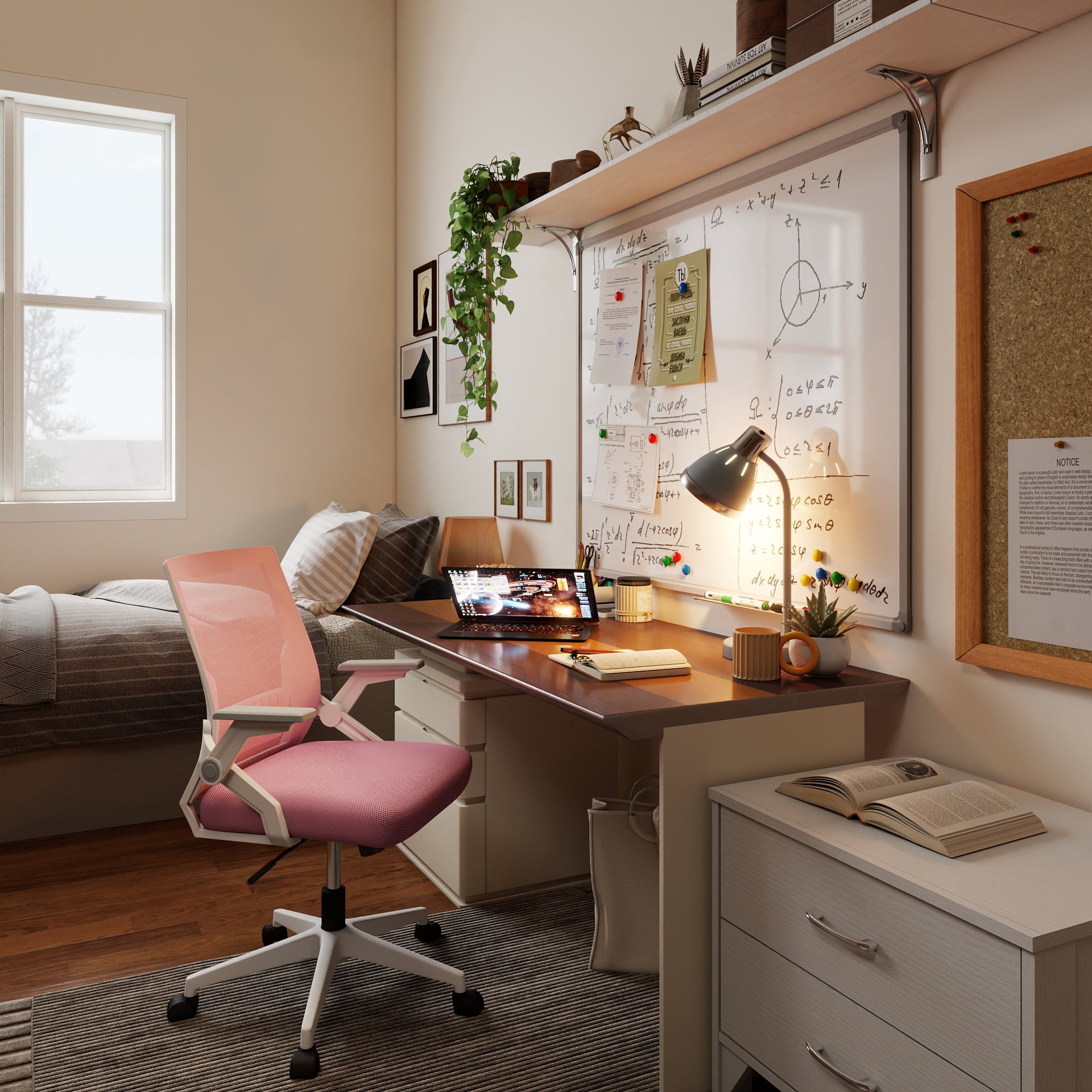 Office Chair with Flip-up Armrests Ergonomic Computer Desk Chair Foldable Mesh Task Chair with Wheels Adaptive Lumbar Support Swivel Tilt Comfortable Study Chair for Student