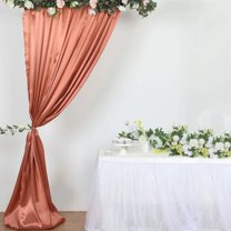BalsaCircle 8x10 feet Terracotta Satin Curtain Wedding Photography Backdrop Panel Party Events Decorations Supplies