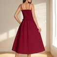 thumbnail image 4 of Robe d'Été pour Femmes Bretelles Spaghetti Ligne A Midi Robe Sans Manches Cocktail Fête Invité de Mariage, 4 of 7
