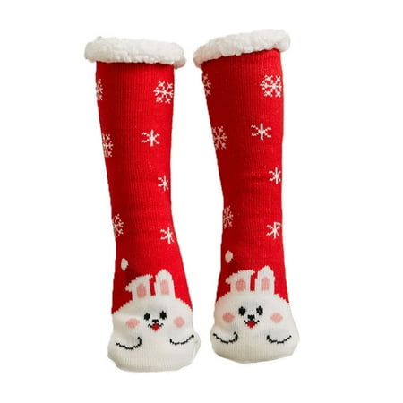 

Wrea 1 Pair Winter Thigh High Socks Thermal Cartoons Over Knee Long Sock Boots Hosiery Skiing Accessories for Outdoor