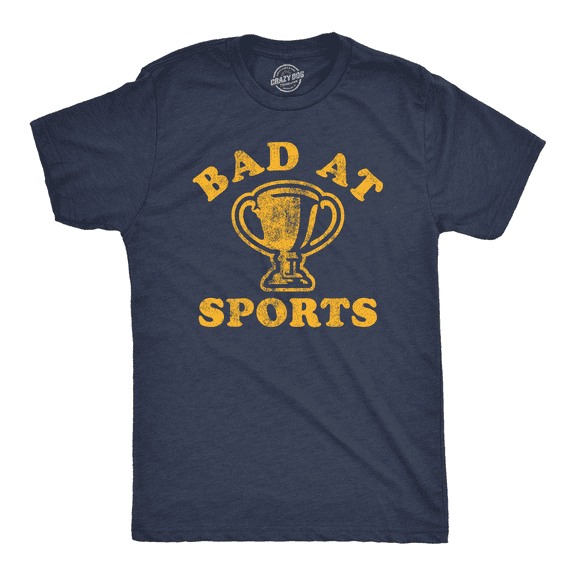 Mens Funny T Shirts Bad At Sports Sarcastic Fitness Tee for Men Graphic Tees