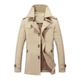 thumbnail image 3 of Gabardinas de moda para hombre Chaqueta cortavientos de otoño Botones de un solo pecho Frente C Irfora Abrigo de hombre, 3 of 3