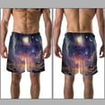 thumbnail image 3 of luoweisi Men's Beach Shorts Quick Dry Swim Trunks with Mesh Lining Galaxy XL, 3 of 5