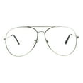 thumbnail image 2 of Mens Metal Rim Oversize Officer Clear Lens Eye Glasses Silver, 2 of 4