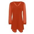 thumbnail image 4 of XEGLSBU Girls Dresses Size 12 to 14 Girls' Dress Long Sleeved V Neck Dress Party Dress Children's Dress Performance Dress 7 13 Years Old Orange Size 7-8 Years, 4 of 4