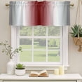 thumbnail image 2 of Red Grey White Curtain Valances for Windows, Kitchen Valance Window Treatments Panel 2 Pack, Farmhouse Ombre Color Modern Simple Rod Pocket Short Curtains for Bathroom Bedroom 60 x 18 Inch, 2 of 8