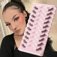 thumbnail image 3 of Happydeer 10 Pairs Half Fake Lashes Natural Curl Wispy Thick 3D Effect Removable Simulated Eyelash Planting Reusable Women Artificial Fiber Eyelashes Extension Makeup Supplies, 3 of 13