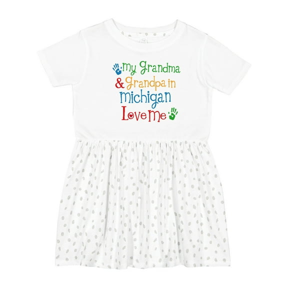 Inktastic Michigan Grandma Loves Me Girls Toddler Dress