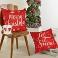 thumbnail image 2 of Brilbcu Set of 4 Christmas red and White Christmas Throw Pillow Covers Cushion Covers Square Winter Holiday Decorative Pillow Covers for Sofa Couch Bed and Car(18"X18", Cotton-Linen), 2 of 5