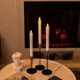thumbnail image 2 of Real Wax LED Flameless Taper Candles with Timer, Dripless Fake Candlesticks with 3D Flickering Flame, 9.6 Inches White Window Candle for Fireplace Christmas Halloween, 2 of 9