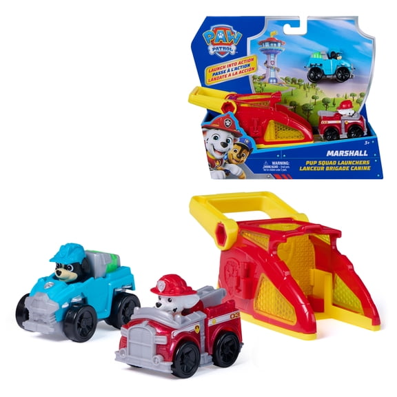 PAW Patrol Marshall Pup Squad Launchers with Rex Vehicle 2-Pack