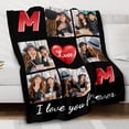 thumbnail image 3 of Custom Blanket with Photo Text, Mothers Day Birthday Gifts for Mom, Personalized Flannel Throw Blanket, Customized Blanket for Mom Gifts from Daughter Son - 7 Size (6 Photo-5) Blankets, 3 of 5