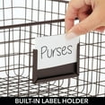 mDesign Bedroom Closet Storage Organizer Basket with Label Slot, 2 Pack ...