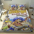 thumbnail image 1 of Scooby-Doo Piratas Conjunto de sábanas temático, trío de piezas, cómodo y amigable con la piel, diseño único, regalo de decoración para el hogar para familiares, amigos y fans,140cm *210cm, 1 of 6