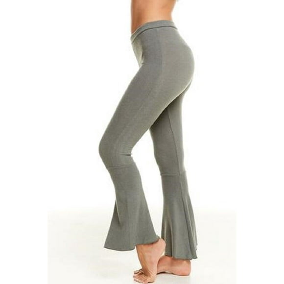 Chaser Love Knit Flared Peplum Selena Pants Grey ( L )